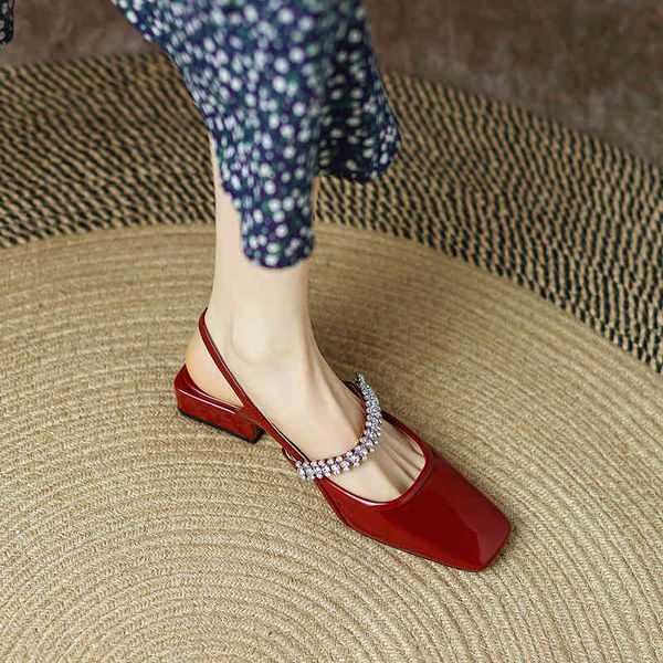 sandals spring and summer french temperament square head buckle thick heel empty blingbling cowhide baotou sandals mfvx, Black
sandals spring and summer french temperament square head buckle thick heel empty blingbling cowhide baotou sandals mfvx, Black