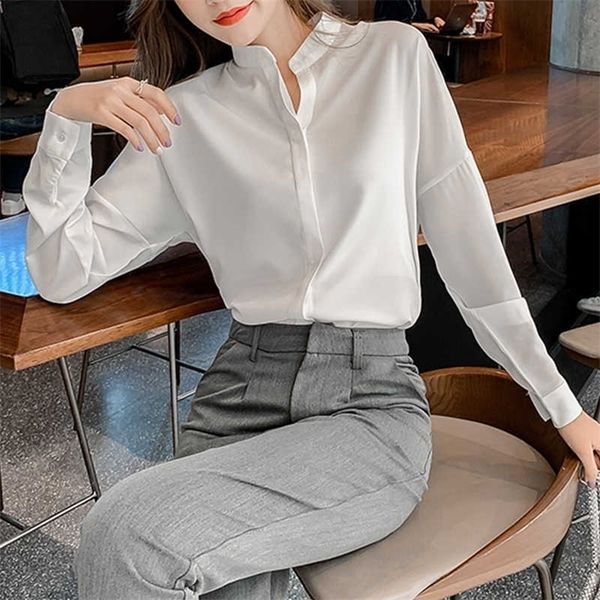 fashion solid color casual loose office ladies shirts women's blouses spring long sleeve blusas mujer 210702, White
fashion solid color casual loose office ladies shirts women's blouses spring long sleeve blusas mujer 210702, White