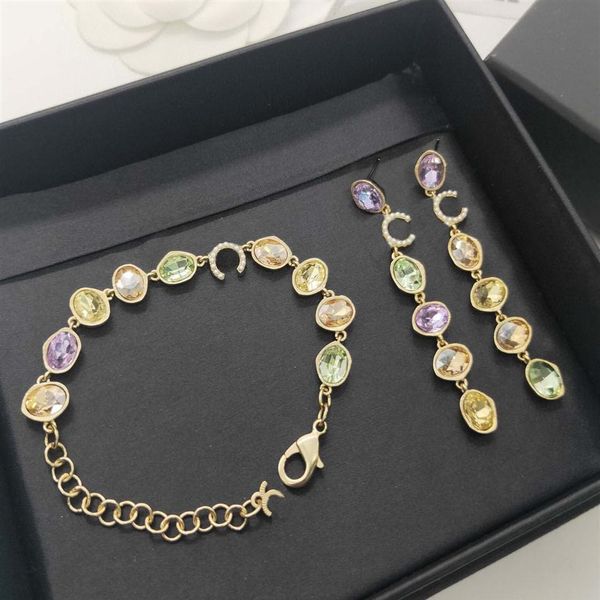 2021 colorful diamond charm bracelet drop earring for women and girl friend wedding jewelry gift engagment have stamp 219s, Silver
2021 colorful diamond charm bracelet drop earring for women and girl friend wedding jewelry gift engagment have stamp 219s, Silver