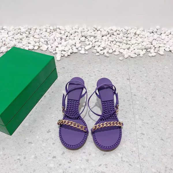 leather sandals chain and detachable spherical trim rubber-shaped sole infused with rubber outsole, Black 
leather sandals chain and detachable spherical trim rubber-shaped sole infused with rubber outsole, Black
