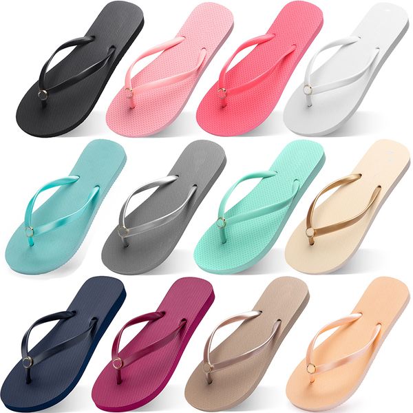 

Women Slippers Fashion Flip Flops Beach Hotel Indoor Slipper Triple Black Pink White Lemon Green Grey Blue Womens Shoes Twenty Five