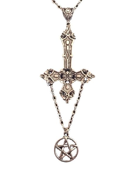 pendant necklace goth inverted cross pentacle necklace satan mysterious alternative f jewelry inverted goth punk man/woman gift, Silver
pendant necklace goth inverted cross pentacle necklace satan mysterious alternative f jewelry inverted goth punk man/woman gift, Silver