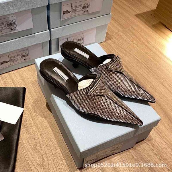 sandals women's shoes spring luxury full water diamond pointed thin heel slippers triangular buckle muller baotou sandals, Black
sandals women's shoes spring luxury full water diamond pointed thin heel slippers triangular buckle muller baotou sandals, Black