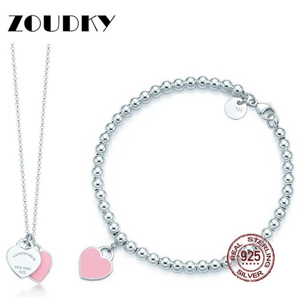 dorapang heart shaped bracelet & necklace 100% 925 sterling silver pink pendant simple design for women elegant gift jewelry248p
dorapang heart shaped bracelet & necklace 100% 925 sterling silver pink pendant simple design for women elegant gift jewelry248p