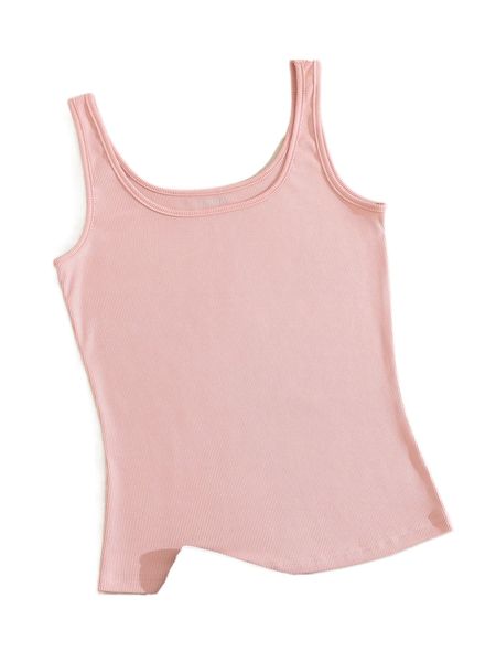 solid scoop neck tank y18d#, White 
solid scoop neck tank y18d#, White
