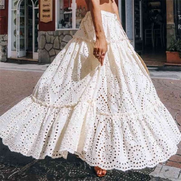 maxi lace skirt women 100% cotton casual tassel lace-up waist elastic hollow out long skirts summer beach holiday skirt new 210331, Black
maxi lace skirt women 100% cotton casual tassel lace-up waist elastic hollow out long skirts summer beach holiday skirt new 210331, Black