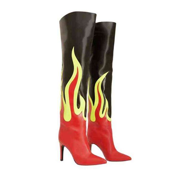 boots women brand new pointy thin high heels flame pattern red color adjustment painted knee size 34-43 220709, Black
boots women brand new pointy thin high heels flame pattern red color adjustment painted knee size 34-43 220709, Black