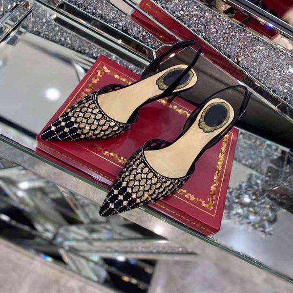 sandals spring and summer fairy wind pointed head water drill thin heel baotou hollow temperament high-heeled one-sided sandals, Black
sandals spring and summer fairy wind pointed head water drill thin heel baotou hollow temperament high-heeled one-sided sandals, Black