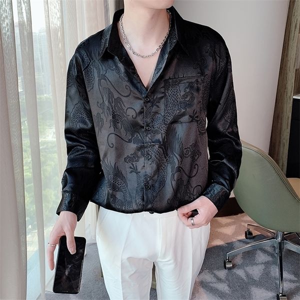 luxury immitate silk dragon print shirt male punk gothic dress s japan style men vintage designer long sleeve loose 220322, White;black
luxury immitate silk dragon print shirt male punk gothic dress s japan style men vintage designer long sleeve loose 220322, White;black