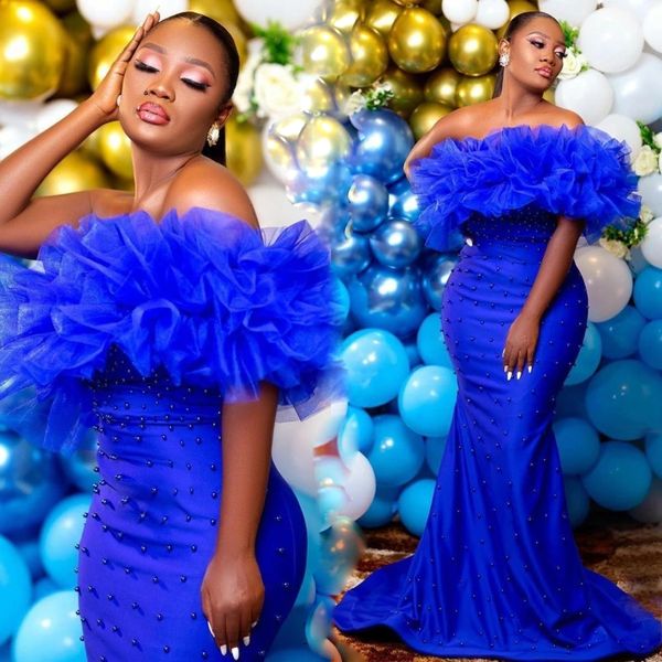 royal blue aso ebi prom dresses major pearls off the shoulder ruffle neckline mermaid evening gowns black girls vestido
royal blue aso ebi prom dresses major pearls off the shoulder ruffle neckline mermaid evening gowns black girls vestido