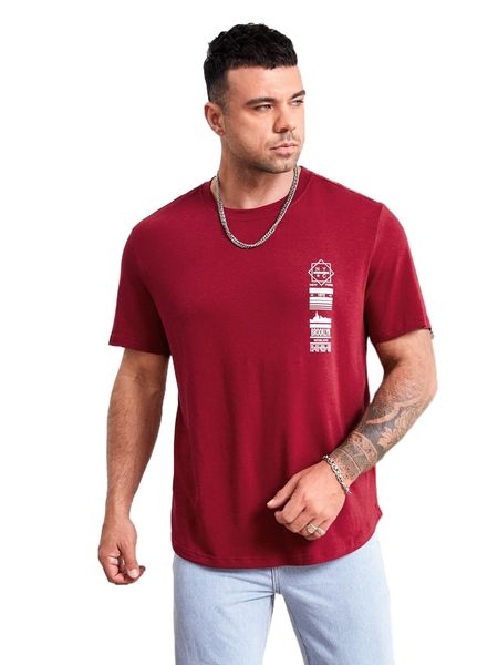 extended sizes men geo & letter graphic tee p6cl#, White;black