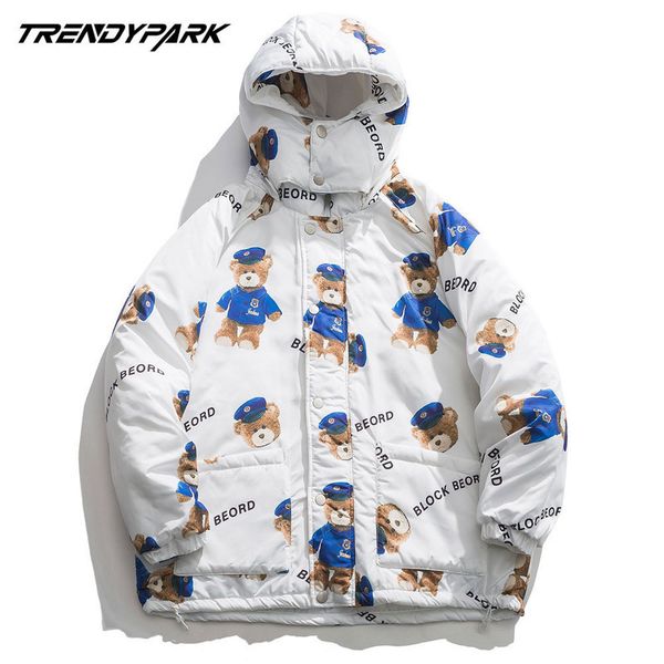mens hooded winter coat cartoon bears printed men covered buttons cotton warm clothes thick fleece parkas coats 201119, Black
mens hooded winter coat cartoon bears printed men covered buttons cotton warm clothes thick fleece parkas coats 201119, Black
