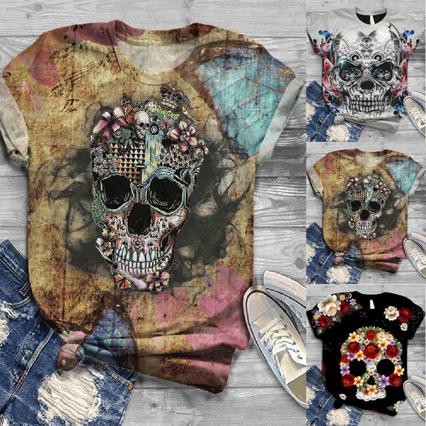 womens size aesthetic t shirt short sleeve 3d skull printed o-neck tee t-shirt summer camisas mujer, White
womens size aesthetic t shirt short sleeve 3d skull printed o-neck tee t-shirt summer camisas mujer, White