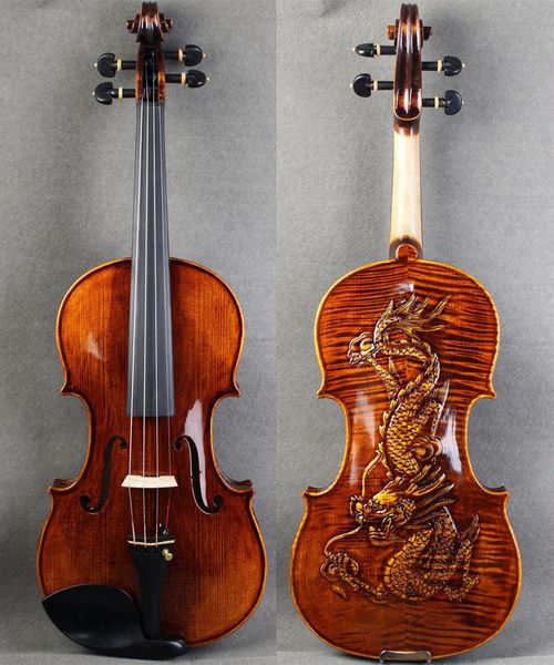 hand carved dragon/loong back 4/4 violin 4/4 / rare carving / antique varnish finish
hand carved dragon/loong back 4/4 violin 4/4 / rare carving / antique varnish finish
