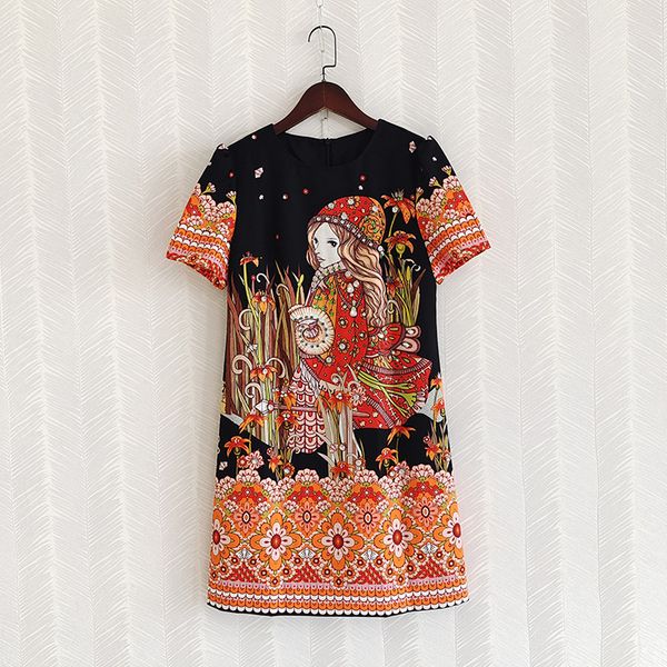 712 2022 autumn summer brand same style dress beads flora print short sleeve fashion prom womens clothes yy, White;black
712 2022 autumn summer brand same style dress beads flora print short sleeve fashion prom womens clothes yy, White;black