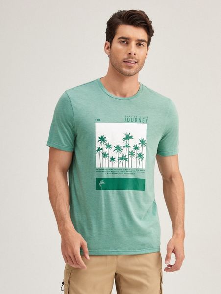 men letter & coconut tree print tee 392f#, White;black