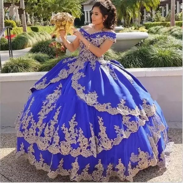royal blue gold applique quinceanera dresses ball gown puffy off the shoulder for women lace-up sweet 16 prom girls, Blue;red
royal blue gold applique quinceanera dresses ball gown puffy off the shoulder for women lace-up sweet 16 prom girls, Blue;red