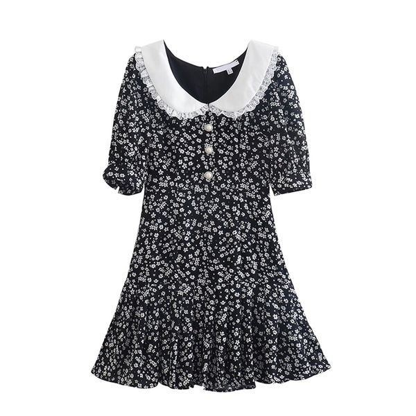 yenkye summer women lace patchwork peter pan collar floral print dress puff sleeve ladies vintage dress chiffon short robe 220516, Black;gray
yenkye summer women lace patchwork peter pan collar floral print dress puff sleeve ladies vintage dress chiffon short robe 220516, Black;gray