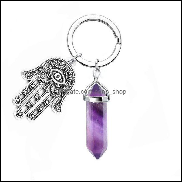 keychains fashion accessories natural quartz stone keyring yoga pendant keychain evil eye palm women bag handle car jewelry drop delivery 20, Silver
keychains fashion accessories natural quartz stone keyring yoga pendant keychain evil eye palm women bag handle car jewelry drop delivery 20, Silver