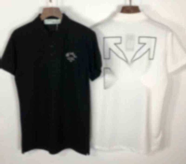 spring and summer off chest letter embroidery back arrow pattern polo shirt batch, White;black
spring and summer off chest letter embroidery back arrow pattern polo shirt batch, White;black
