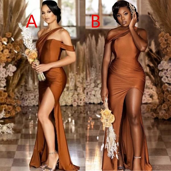 bridesmaid dresses one shoulder floor length side slit silk satin mermaid wedding party bridesmaid gowns with zipper back, White;pink
bridesmaid dresses one shoulder floor length side slit silk satin mermaid wedding party bridesmaid gowns with zipper back, White;pink