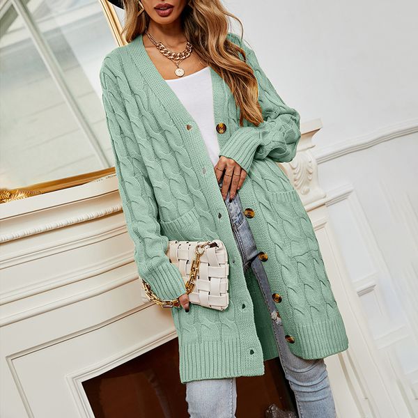 casual women long cardigan sweater jacket 2022 winter new solid v-neck pocket button knitwear vintage twist cardigans women, White;black
casual women long cardigan sweater jacket 2022 winter new solid v-neck pocket button knitwear vintage twist cardigans women, White;black