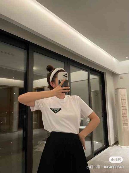 women's t-shirt p family spring and summer classic triangle simple loose version men's women's same round neck short sleeve t, White
women's t-shirt p family spring and summer classic triangle simple loose version men's women's same round neck short sleeve t, White