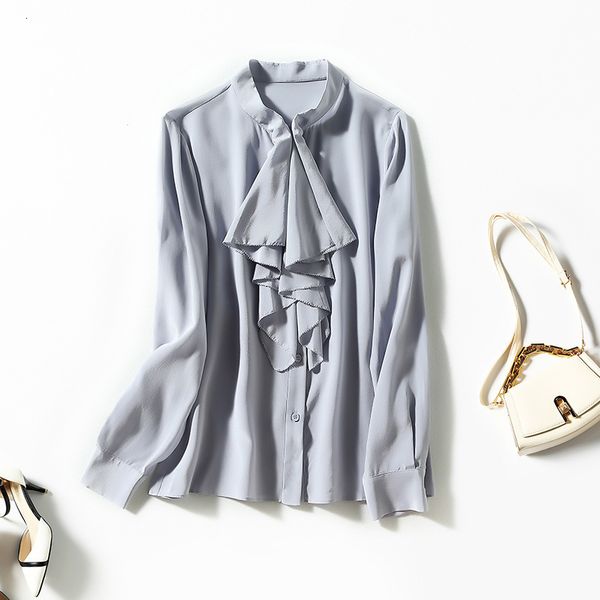 women's blouses & shirts autumn and winter solid color silk shirt scarf collar fungus mulberry women's long sleeved tt4e, White
women's blouses & shirts autumn and winter solid color silk shirt scarf collar fungus mulberry women's long sleeved tt4e, White