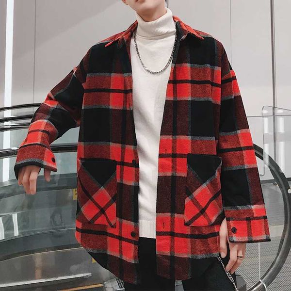 fashion flannel shirt men long sleeve winter casual korean loose vintage mens shirts plaid oversized male and blouses aa, White;black
fashion flannel shirt men long sleeve winter casual korean loose vintage mens shirts plaid oversized male and blouses aa, White;black