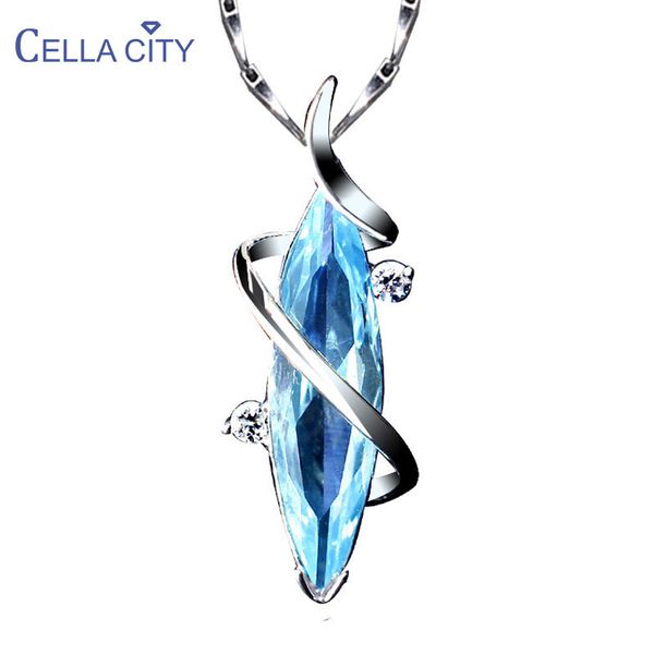 cellacity silver 925 necklace for women aquamarine pendant fine jewelry with gemstones female water drop shaped neck ornaments 220722
cellacity silver 925 necklace for women aquamarine pendant fine jewelry with gemstones female water drop shaped neck ornaments 220722