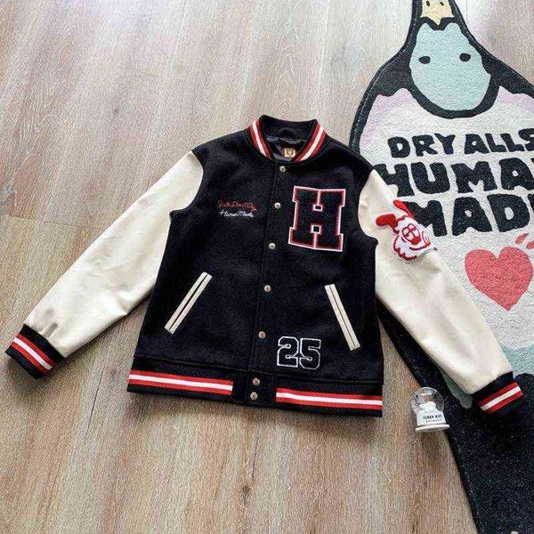 human made verdy girls don't cry h 25 dog men's and women's red heart autumn and winter new american retro baseball jacket, Black;brown
human made verdy girls don't cry h 25 dog men's and women's red heart autumn and winter new american retro baseball jacket, Black;brown