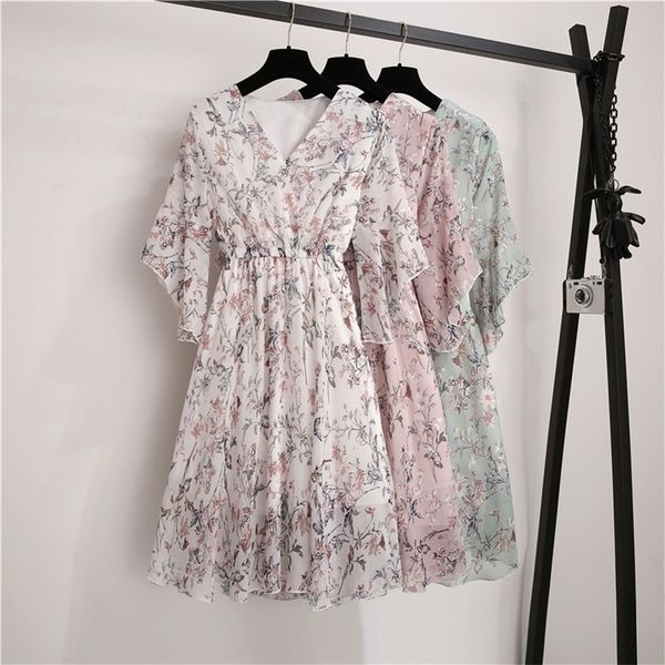 new spring summer chiffon dress women vneck ruffle sleeve print dresses sweet print slim elastic waist midlength women dress t200319, White;black
new spring summer chiffon dress women vneck ruffle sleeve print dresses sweet print slim elastic waist midlength women dress t200319, White;black