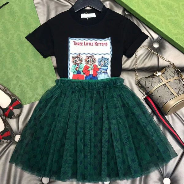child designer clother sets girl pleated skirt with letter cats childrens kids short sleeve t-shirt shorts set suit brand skirt cotton tees, White
child designer clother sets girl pleated skirt with letter cats childrens kids short sleeve t-shirt shorts set suit brand skirt cotton tees, White
