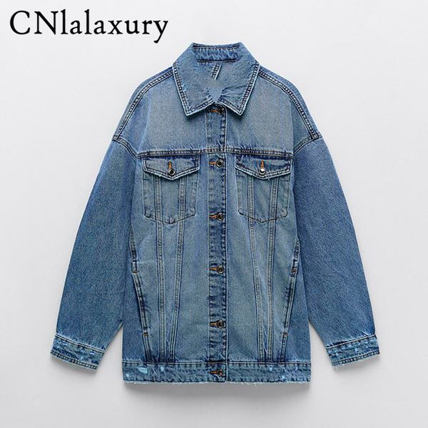 cnlalaxury blue jean denim jacket for women oversized coat autumn casual pocket single breasted jackets outwear 220809, Black;brown
cnlalaxury blue jean denim jacket for women oversized coat autumn casual pocket single breasted jackets outwear 220809, Black;brown