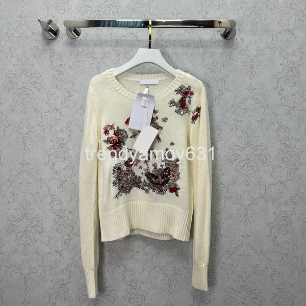 women's sweaters spring flower butterfly embroidered cashmere sweater pastoral girls slim short blouse women, White;black
women's sweaters spring flower butterfly embroidered cashmere sweater pastoral girls slim short blouse women, White;black