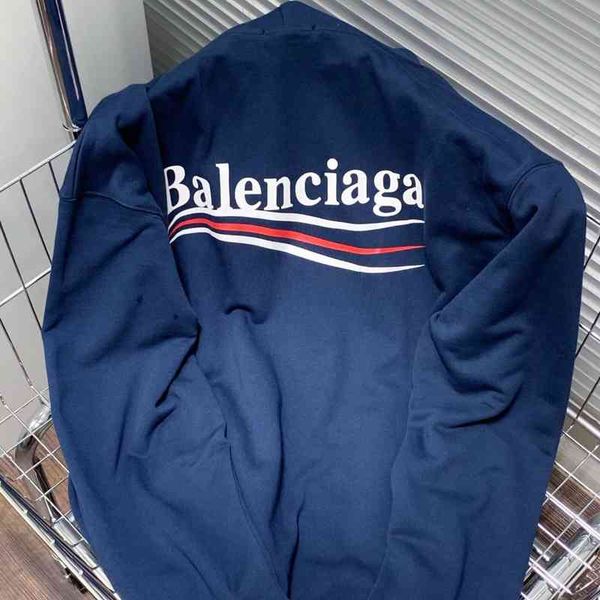 2022 designer bal hoodies and coats classic cola wave peacock green hoodie, Black