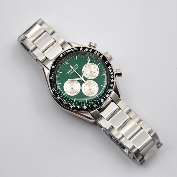 40mm fine steel multifunctional leisure sports chronograph watch men's waterproof luminous fashion quartz electronic, Slivery;brown
40mm fine steel multifunctional leisure sports chronograph watch men's waterproof luminous fashion quartz electronic, Slivery;brown