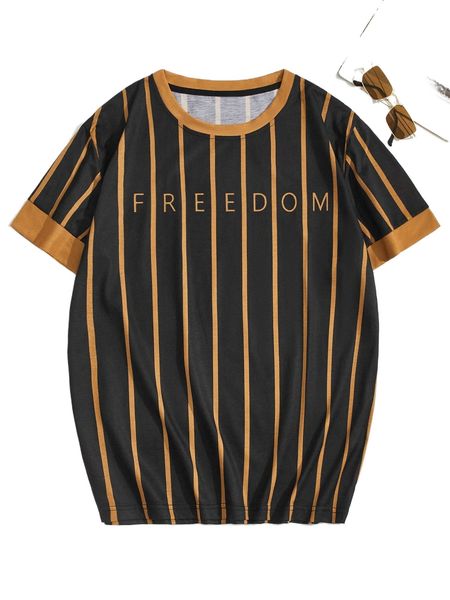 men striped & letter graphic tee 49wc#, White;black
men striped & letter graphic tee 49wc#, White;black