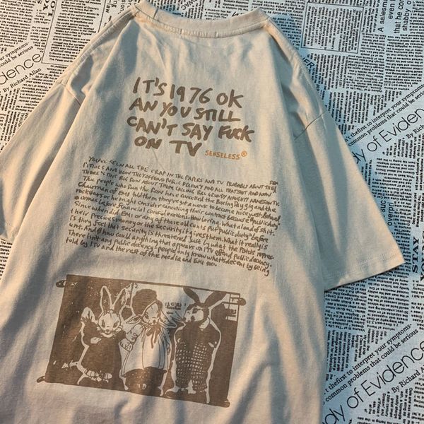 vintage oversized short sleeve shirt women summer o neck print clothes t shirt harajuku 90s aesthetic graphic tshirts 220615, White
vintage oversized short sleeve shirt women summer o neck print clothes t shirt harajuku 90s aesthetic graphic tshirts 220615, White