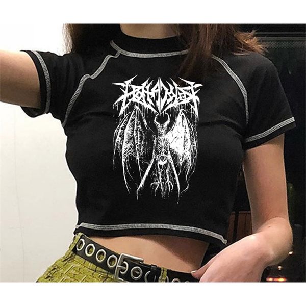 women s t shirt harajuku y2k crop retro korean black demon punk gothic anime print clothes slim anime 220602, White
women s t shirt harajuku y2k crop retro korean black demon punk gothic anime print clothes slim anime 220602, White