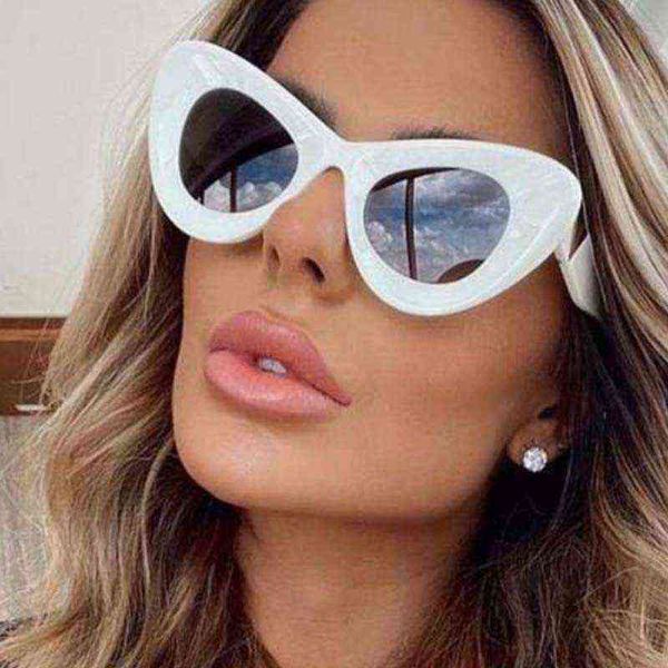 new white big frame cat eye sunglasses women brand designer oversize female large yellow glasses eyewear 220728, White;black
new white big frame cat eye sunglasses women brand designer oversize female large yellow glasses eyewear 220728, White;black