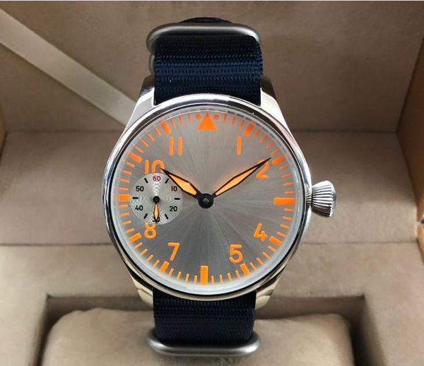 wristwatches 44mm no logo silver dial asian 6497 17 jewels mechanical hand wind movement luminous men's watch watches gr138-20, Slivery;brown
wristwatches 44mm no logo silver dial asian 6497 17 jewels mechanical hand wind movement luminous men's watch watches gr138-20, Slivery;brown