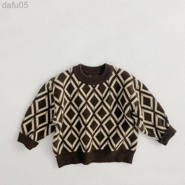 milancel autumn and winter children new clothes pullover with long sleeves o-neck knitting stretch diamond grid sweater l220803, Blue
milancel autumn and winter children new clothes pullover with long sleeves o-neck knitting stretch diamond grid sweater l220803, Blue