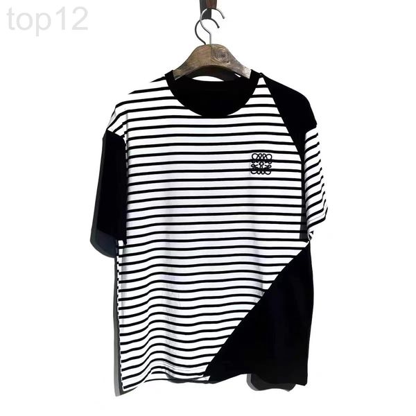 women's t-shirt designer chaopai 22 early spring new chest embroidery three-dimensional cutting and splicing loose stripe short sleeve, White
women's t-shirt designer chaopai 22 early spring new chest embroidery three-dimensional cutting and splicing loose stripe short sleeve, White