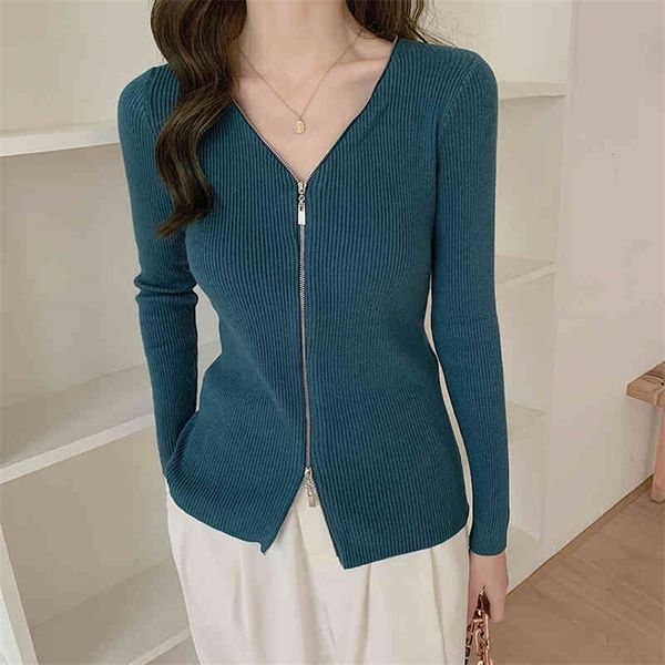 jxmyy autumn and winter fashion temperament v-neck double zipper simple temperament slim slimming sweater women 210412, White;black
jxmyy autumn and winter fashion temperament v-neck double zipper simple temperament slim slimming sweater women 210412, White;black