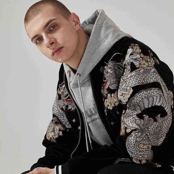 down parkas men's winter chinese style embroidery dragon thick jacket tide brand personality baseball uniform japanese yokosuka cotton, Black
down parkas men's winter chinese style embroidery dragon thick jacket tide brand personality baseball uniform japanese yokosuka cotton, Black