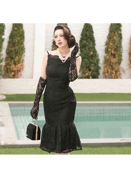 casual dresses vintage original elegant slim black lace backless fishtail dress 6kjo, Black;gray
casual dresses vintage original elegant slim black lace backless fishtail dress 6kjo, Black;gray
