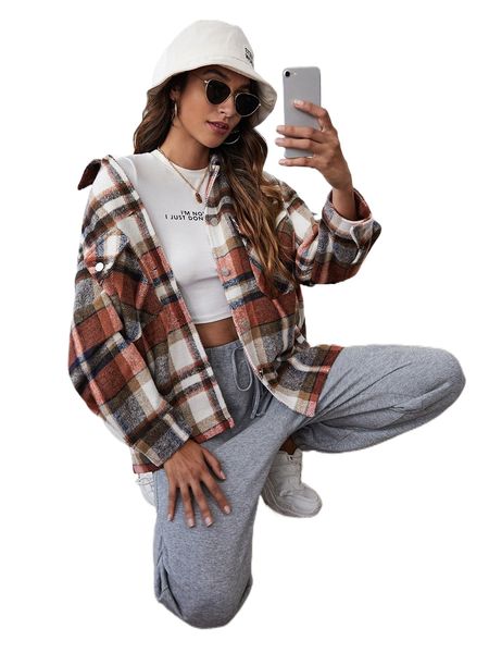 plaid button through oversized coat n2jd#, Black 
plaid button through oversized coat n2jd#, Black