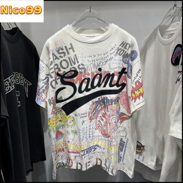22ss new tee hand drawn graffiti short sleeve t-shirt comic print pattern fashion short half-sleeve top, White;black
22ss new tee hand drawn graffiti short sleeve t-shirt comic print pattern fashion short half-sleeve top, White;black