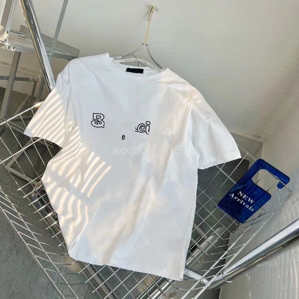 women's t-shirt spring and summer paris cursive hollow letter embroidery loose fashion simple men's women's same round neck s, White
women's t-shirt spring and summer paris cursive hollow letter embroidery loose fashion simple men's women's same round neck s, White